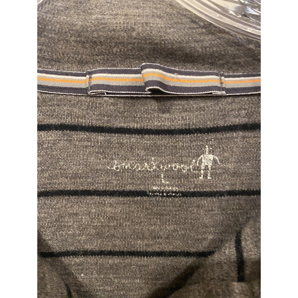 Smartwool Pullover Mens Large Gray Stripe Long Sleeve 1/4 Zip Lightweight Wool - Picture 2 of 4